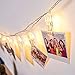 LED Photo Clips String Lights, 16 Photo Clips, 4,5 Meter/15 Feet, Warm White, Battery Powered Perfect for Hanging Pictures, Notes, Artwork