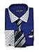Fortino Landi Mens French Cuff Dress Shirt w/ Polka Dot Contrast Collar & Tie Hanky