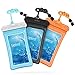 Cambond Floating Waterproof Phone Pouch, 3 Pack Waterproof Phone Case, Transparent PVC Water Proof Cell Phone Pouch Dry Bag with Lanyard for iPhone Xs Max XR X 8 7 6 Plus (White+Black+Orange)