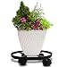 14" Metal Plant Caddy Heavy Duty Iron Potted Plant Stand With Wheels Round Flower Pot Rack on Rollers Dolly Holder on Wheels Indoor Outdoor Planter Trolley Casters Rolling Tray Coaster Black primary