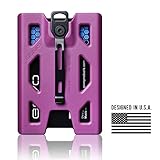 GOVO Badge Holder/Wallet - Durable Polycarbonate ID/Credit Card Holder with Metal Clip and 4 Cards Slot (Holds 1 to 4 Cards) (Purple)