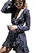 PRETTYGARDEN Women's 2018 Casual Summer V-Neck Beach Irregular Bow Wrap Short Dress (Navy, X-Large)