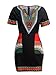 Sprifloral Sexy Tribal Print Dashiki for Women V Neck Plus Size Maxi Dress Black Medium