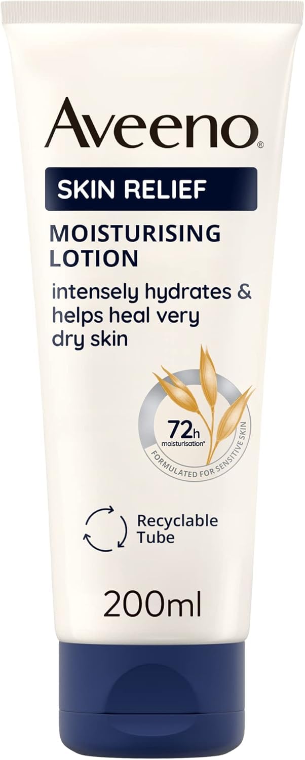 Aveeno Skin Relief Moisturising Lotion (1x 200ml), Moisturiser With Soothing Triple Oat Complex & Shea Butter, 72-Hour Intense Hydration, Helps Relieve Very Dry, Tight and Sensitive Skin — image 1