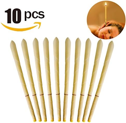 EIKA All Natural Beeswax Cylinders Candling Cones 100% Non-Toxic Beeswax Candles Lower Smoke - 10 Pack