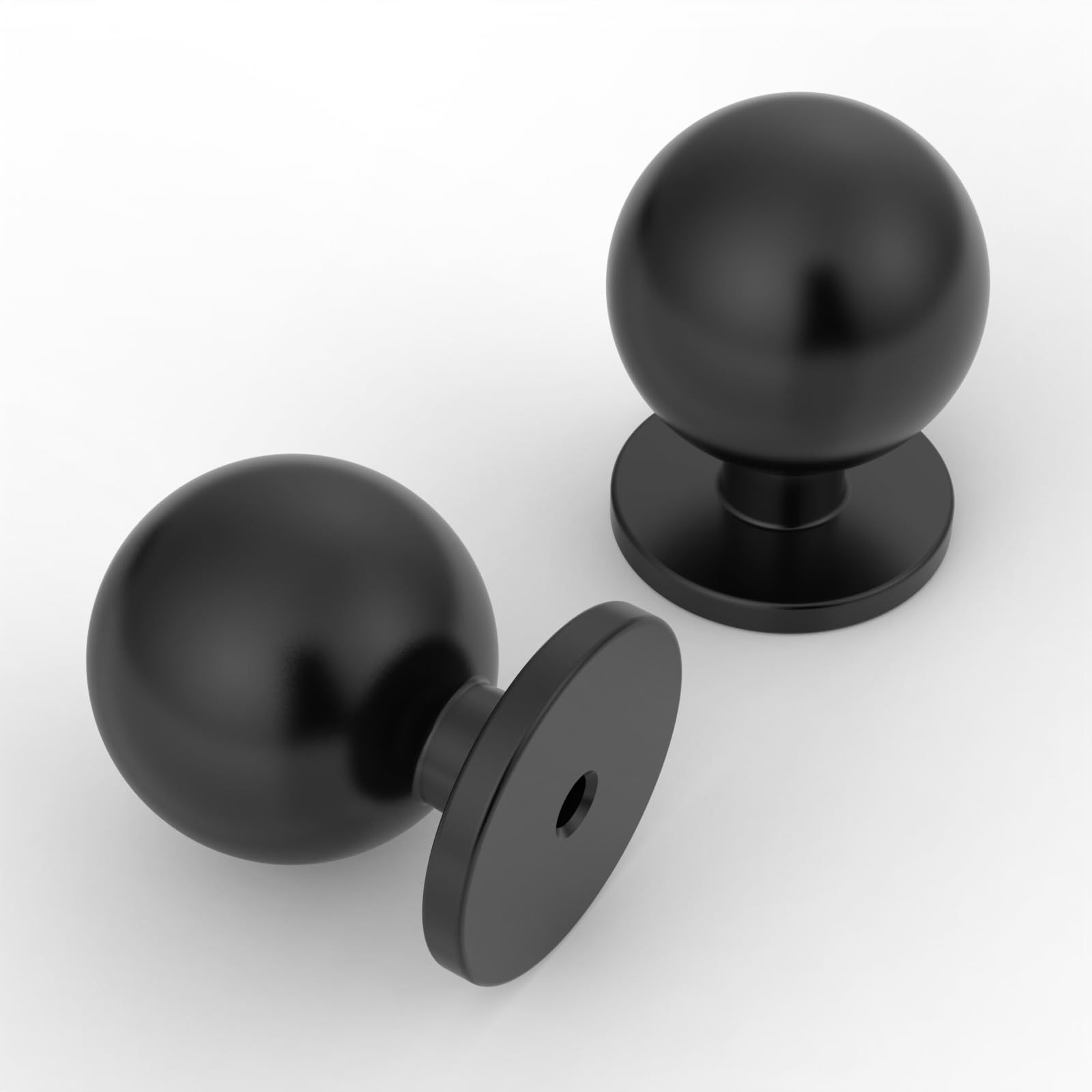 Photo 1 of 9BUILD 10 Pack 1.2 Inch Matte Black Cabinet Knobs - Round Drawer Knobs for Kitchen and Dresser Cabinets