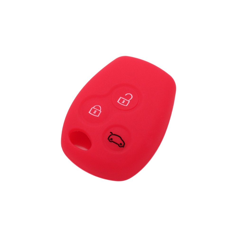 BROVACS Silicone Cover Protector Case Holder Skin Jacket Compatible with RENAULT 3 Button Remote Key Fob CV9300 Red