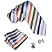 Barry.Wang Christmas Ties,Designer Handkerchief Cufflink Necktie Clip Set Gifts