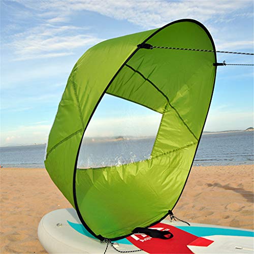Beyonds Kayak Wind Sail Paddle, ✈ 42.5" Portable Canoes Instant Popup Downwind Sail Kit Kayak Accessories for Inflatable Boats, Rowing Boats Wind Fold up Sail (Green) - Thumbnail 2
