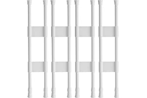 PikAioo 4 Sets RV Refrigerator Tension Rods, 15.8-27.6 Inches Anti-Slip Adjustable RV Refrigerator Bars, for Camper Refrigerator, Cupboard, Kitchen, Bookshelf-White