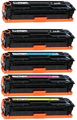 A PLUS Toner Set of 5 Pack 125A (2 Black + 1 each Color) Compatible/Remanufactured Toner Cartridge Set For HP Color LaserJet CM1312 MFP, CM1312nfi, CP1215, CP1515n, CP1518ni