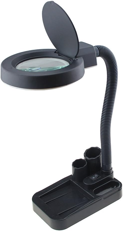 Mobile Phone Maintenance Desktop Magnifier Desk Lamp 40 LED Magnifier with Magnifier Old Man Reading Zoom in 5~10 Times with Tool Box LED Magnifier for Maintenance Reading