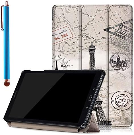 Ceslysun Samsung Galaxy Tab A 10.1 With S Pen P585 / P580 Case - Folio Stand Smart Cover Case with Auto Wake/Sleep for Samsung Galaxy Tab A 10.1" Tablet (P580/P585 S Pen Version) (4 Eiffel Tower)
