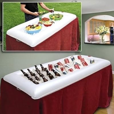 Inflatable Salad Bar Buffet Ice Cooler Beverage Serving Bar Food Drink Holder for Party Picnic BBQ Luau with Drain Plugï¼ˆ 3pack)
