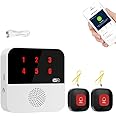 WiFi Wireless Caregiver Pager Alert Call Buttons System Personal Alarm for Elderly Seniors Patient Disabled (2 Black Call Buttons + 1 Receiver)