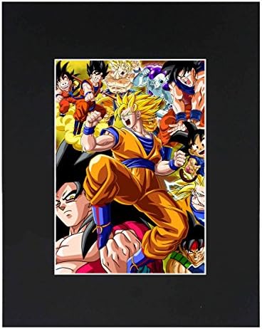 XQArtStudio Dragon Ball Son Goku Wukong Level Group Super Z Japanese Media Anime Cartoon Dope 8x10 Black Matted Art Artworks Print Paintings Printed Picture Photograph Poster Gift Wall Decor Display