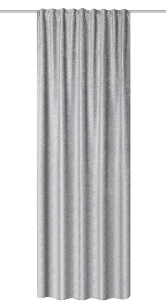 HOME WOHNIDEEN 85987 Thermal Combination Band Curtain Made of Thermal Chenille, 245 x 135 cm (Height x Width), Colour: (grey)