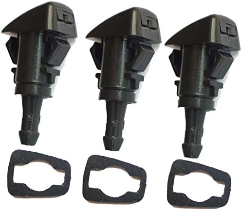 Shine Windshield Washer Nozzle Front + Rubber Gasket Fits Chrysler 300 Dodge Ram 1500 2500 3500 Replace 4805742AB