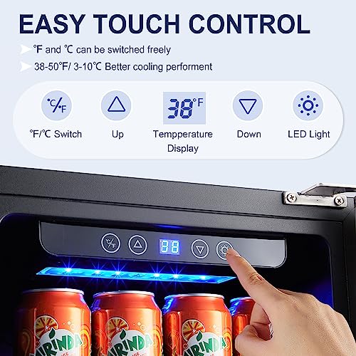 Phiestina Beverage Refrigerator 100 Cans Beverage Cooler 16 inch Mini