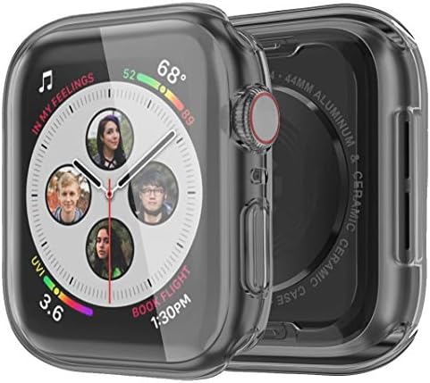 Monoy Case for Apple Watch Series 4 Screen Protector 40mm, [3-Pack] All Around Soft TPU Protective Cover Case for iWatch 4 40mm (Black)