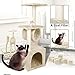 YOHOZ 36in Deluxe Cat Tree Climbing Tower Condo House | Cat Activity Tree with Sisal Scratching Posts for Kitten Activity Centre Playhouse, Pet Furniture Cat Tower | Padded Condo | Tunnel | Mouse Toy