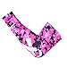 COOLOMG (1 Piece) Ribbon Breast Cancer Awareness Arm Sleeve Basketball Baseball Football Youth Adult Pink L