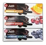 Sweet's Dark Chocolate Covered Jelly Sticks Orange, Cherry, & Blueberry Made With Real Fruit & Natural Flavors