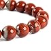 Natural Red River Jasper Gemstone 8mm Round Beads Stretch Bracelet 7 Inch Unisex