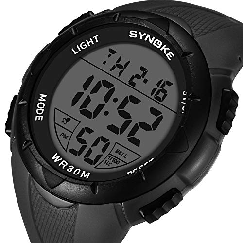 Fxbar,Mens Watches Military Army Running Seconds Timed Digital Sports Watch Stopwatch(Black)