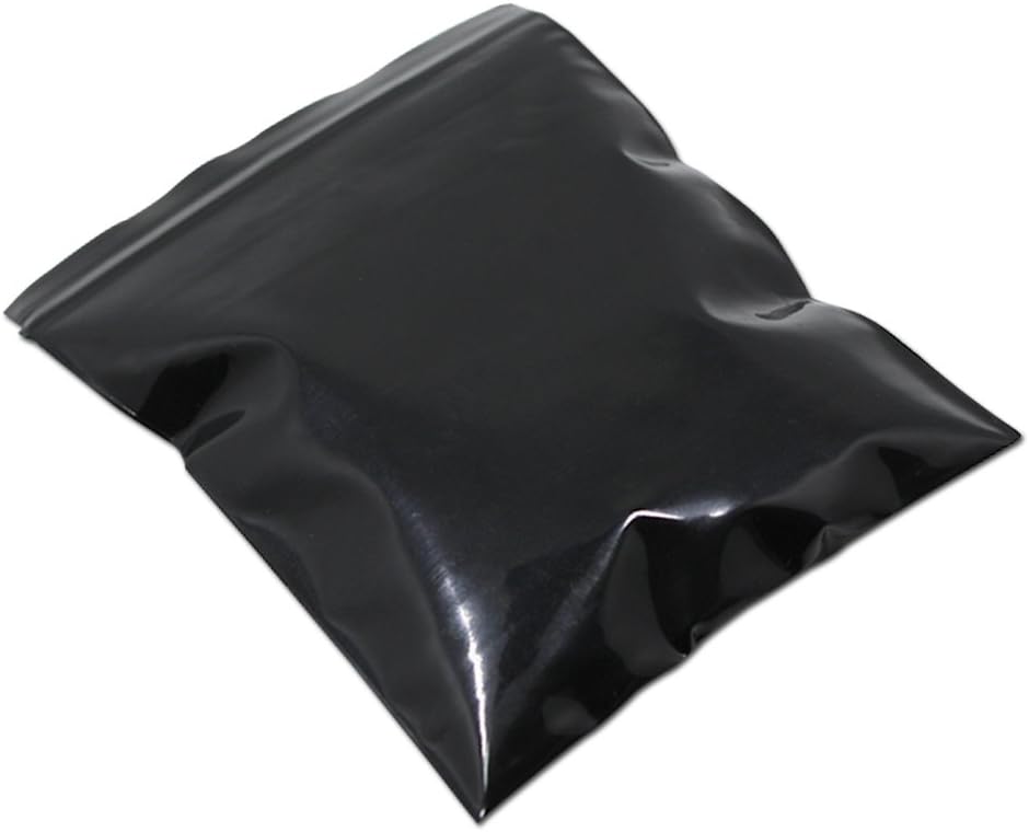 Mini Black Coloured Resealable Plastic Bags for Stationery Office Supplies Ziplock Pouches Closure Zipper Home Garden Outdoor Portable Take Out Containers (100, 5.12x7.48 inch)