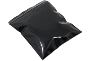 MITOB 100 Pack Double-Sided Black Resealable Packets 8x12 cm (3.1x4.7 inch) 5.1mil Thickness Poly Plastic Packaging Bags Reus