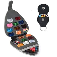 PlasMaller Guitar Pick Holder Case Bag with 6pcs Acoustic Electric Guitar Colorful Picks 0.46mm/ 0.71mm/ 0.96mm + Little Picks Holder Set