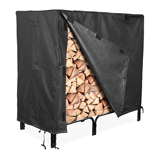 thumbnail image 2 of Easy-Going 4 Feet Outdoor Log Rack Cover Waterproof Weatherproof Firewood Cover With Openable Front Flap (Cover Only, Rack Not Included 2 of 12