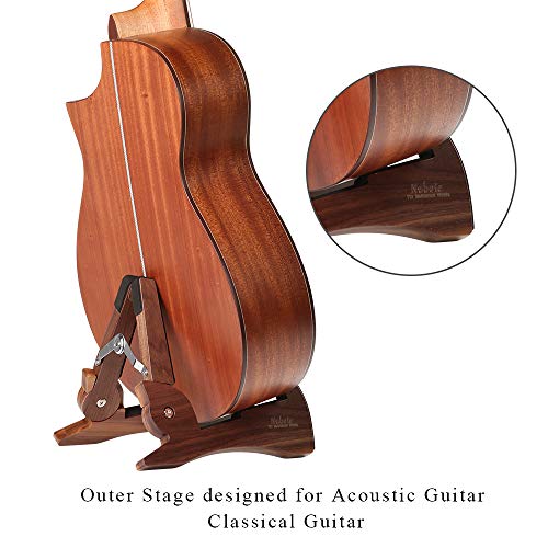Guitar Stand, Neboic Real Hard Wood Electric Acoustic Bass Guitar Stand, Portable Guitar Accessories for Multiple Guitars, Bass Guitar Holder