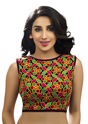 Bollywood Blouses Women's Elegant Embroidered Readymade Saree Blouse Multi Color