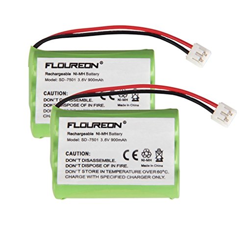 2 Packs Floureon Rechargeable Cordless Phone Battery for V-Tech 89-1323-00-00 Model 27910 Cordless Telephone Battery Replacement Pack