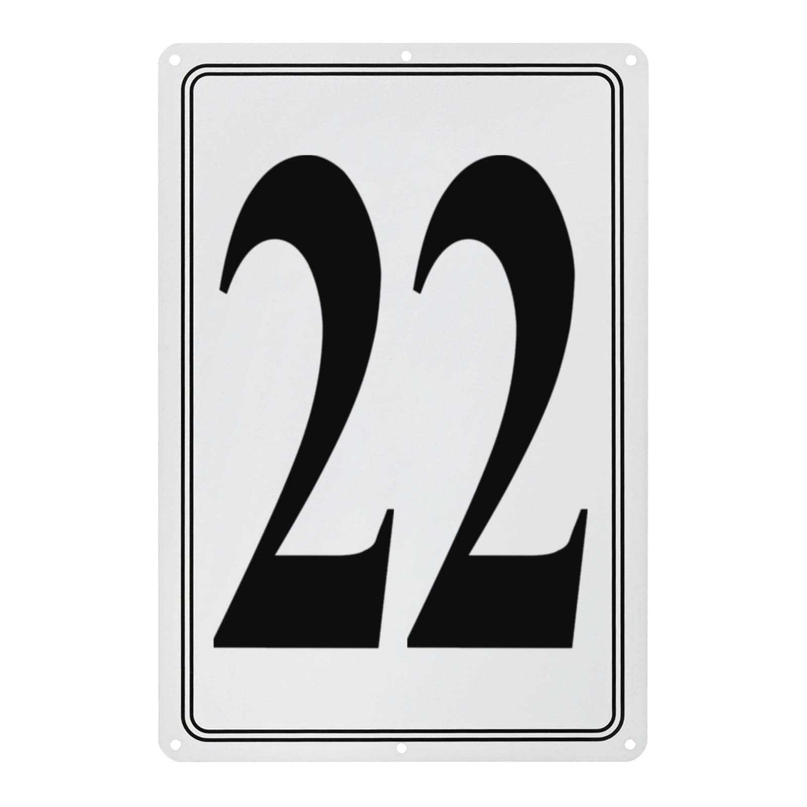 M METERXITY Aluminum Number Sign 22, 11.8 Inch House Numbers and Metal Letters, Parking Spot Letter Signs, Metal Letter Wall Decor for Garden/Door/Mailbox [Black Text On White]