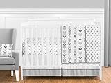 Grey and White Woodland Arrow Boy, Girl, Unisex Baby Crib Bedding Set Without Bumper by Sweet Jojo Designs - 11 Pieces