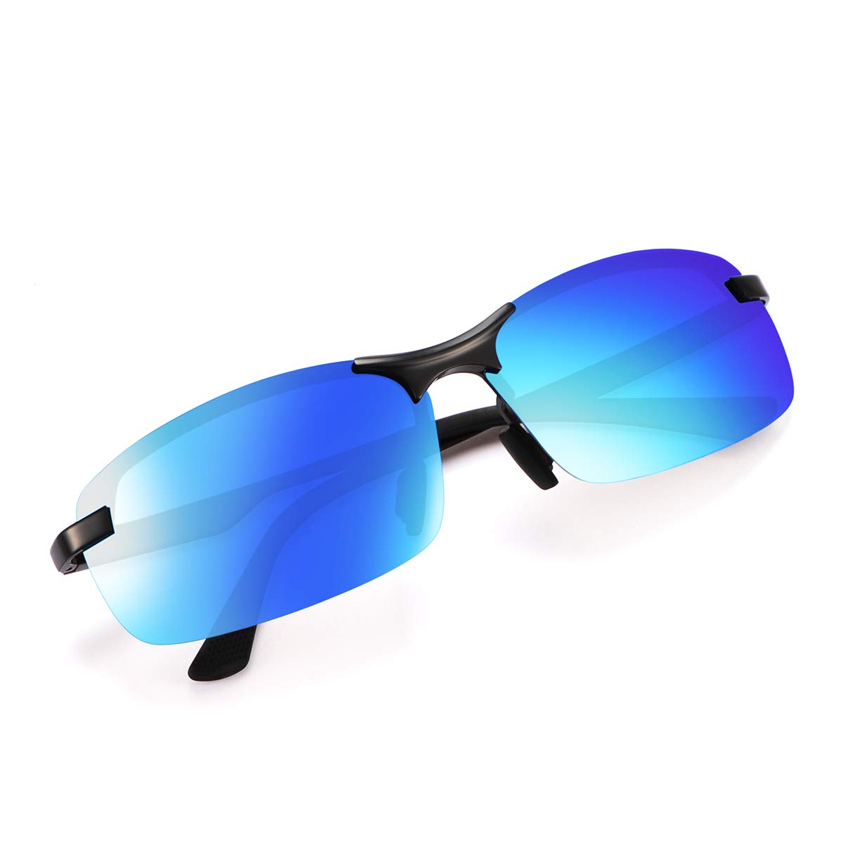 MIRYEA Sports HD Polarized Sunglasses for Men and Women Semi-Rimless Frame Driving Sun Glasses 100% UV400 Protection Safety Goggles Anti Glare Eyewear Reduce Eye Fatigue Shades Golf Fishing Eyeglasses