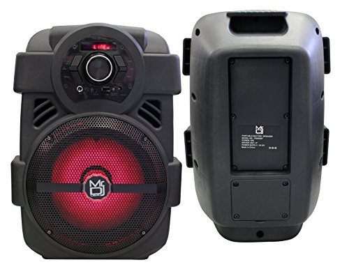 Mr. Dj PSE80BT 8" Portable Active Speaker with Rechargeable Battery 1200W P.M.P.O, 1"