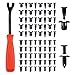 Powseed Auto Repair Set 1pcs Steel Fastener Removal Open Door Panel, 20 pcs 8mm and 20pcs 10mm Push-Type Plastic Bumper Fender Rivet Clips