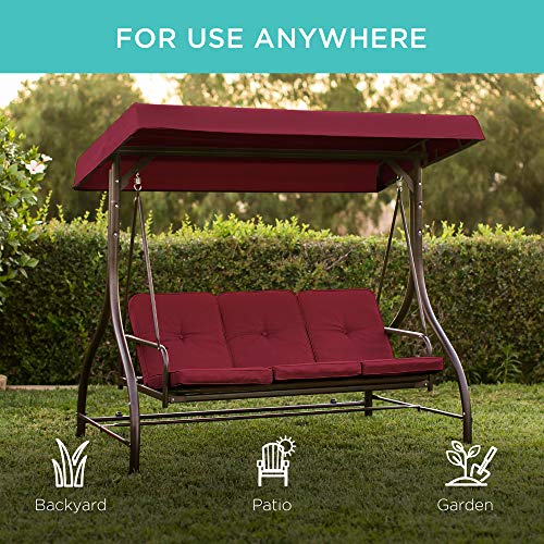 Best Choice Products 3Seat Outdoor Large Converting Canopy Swing