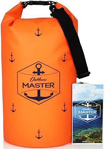 Outdoors MASTER Dry Bags - Floating Waterproof Bag for Boating, Sailing, Kayaking, Stand Up Paddle Boarding (Electric Orange, 10L)