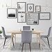 HOMECHO Dining Chair Set of 4, Fabric Cushion Seat Back, Modern Mid Century Living Room/Kitchen Side Chairs with Sturdy Metal Legs, Gray