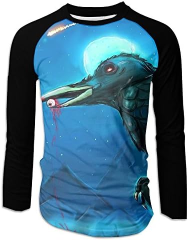 Crow Bloody Eye Men Polyester Long Sleeve Raglan Baseball T-Shirt Graphic Jersey Tops