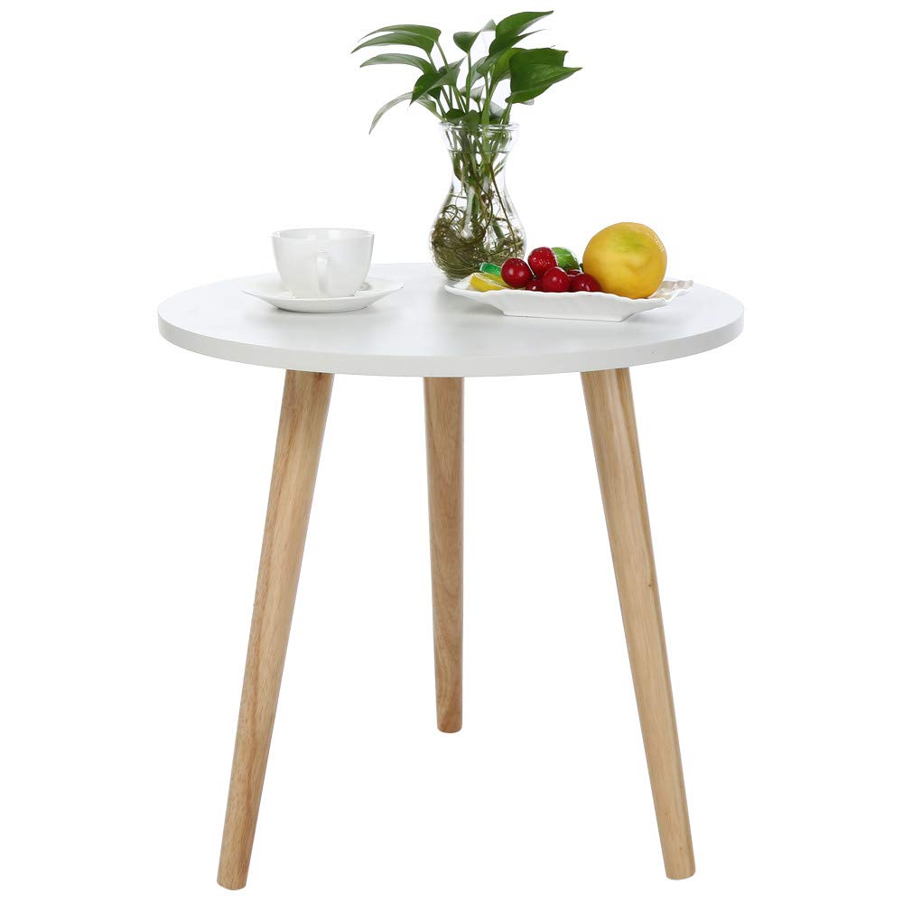 15.74×16.5inch, White S Chinaware White Round Side 3 Legs Table Small