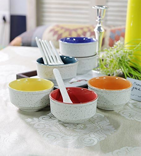 Unravel India Ceramic offwhite Soup Set(Set of 6)