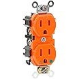Leviton 5262-IG 15 amperios, 125 voltios, grado de especificación de servicio pesado de la serie industrial, receptáculo dúpl