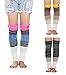 Gellwhu 3 Pack Women's Long Leg Warmers Cable Knit Thick Warm Boot Socks with Buttons