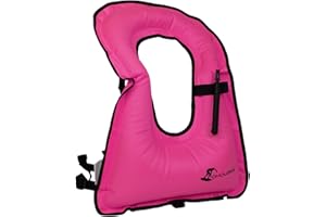 PHYSIUO Inflatable Snorkel Vest Adults, Swim Vest Jackets for Women/Men,Snorkeling Jackets for Kayaking, Paddle Boarding, Fishing, Surfing, Snorkel, Watersports, Rafting